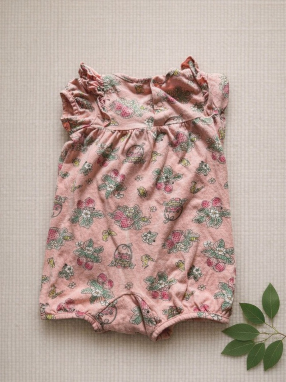 🍓 Carhartt Pink Strawberry Romper — 24M